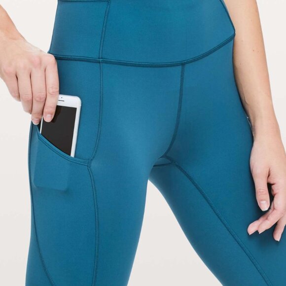 Lululemon Fast Free 7/8 Tight II *Non-Reflective Nulux 25" Blue Size 12 - Picture 1 of 6